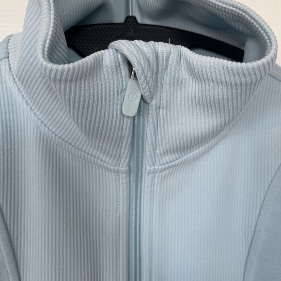 Lululemon brushed softstreme ribbed half zip powder blue size 6 - Picture 4 of 7